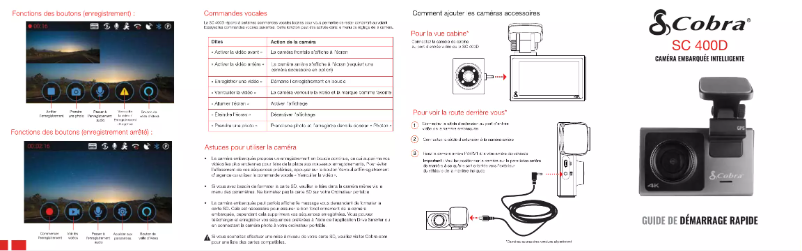 Page 1 de la notice Guide de démarrage rapide Cobra SC 400