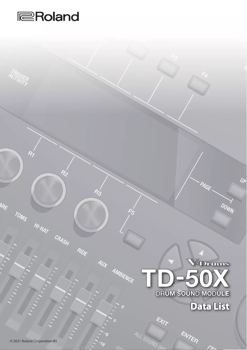 Page 1 de la notice Fiche technique Roland TD-50K2