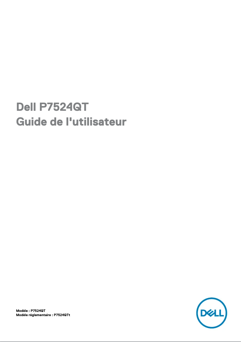 Page 1 de la notice Manuel utilisateur Dell P7524QT