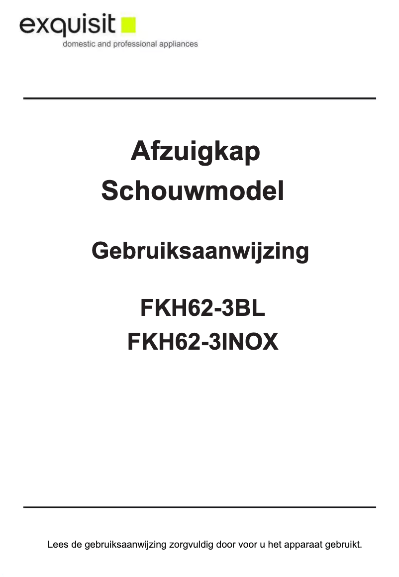 Image de la première page du manuel de l'appareil FKH62.3INOX