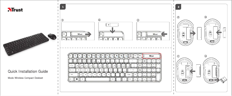 Page 1 de la notice Manuel utilisateur Trust Modo Wireless Compact Deskset