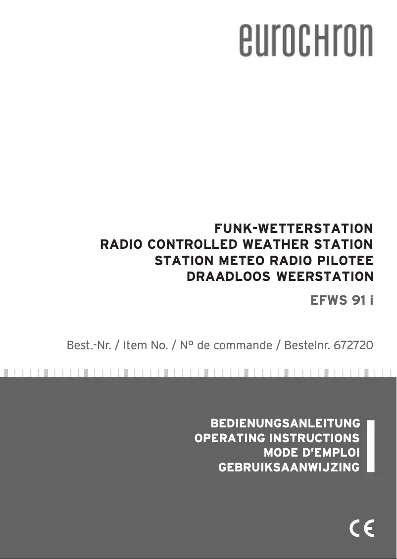 Page n°1 - Manuel utilisateur Eurochron EFWS 91i