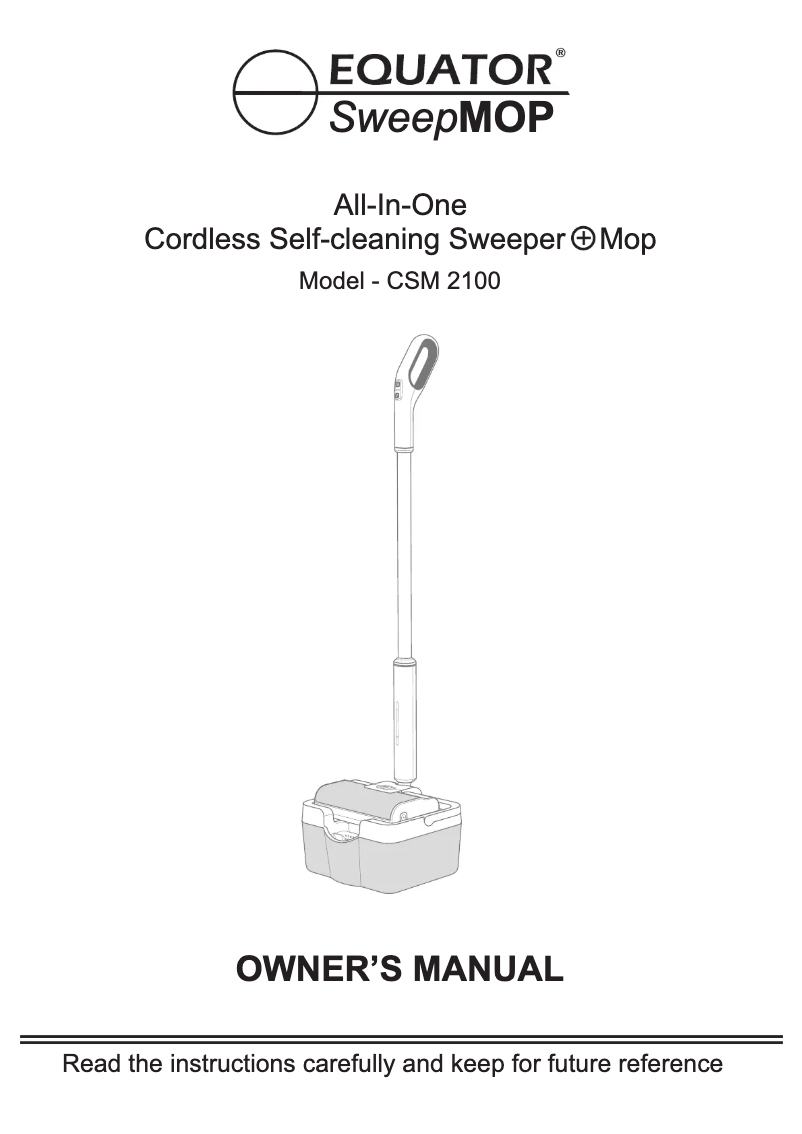 Page n°1 - Manuel utilisateur Equator SweepMop CSM2100