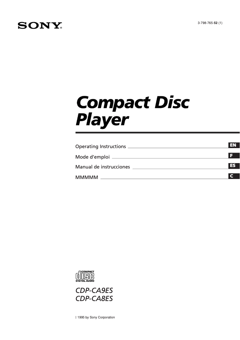 Page n°1 - Manuel utilisateur Sony CDP-CA8ES