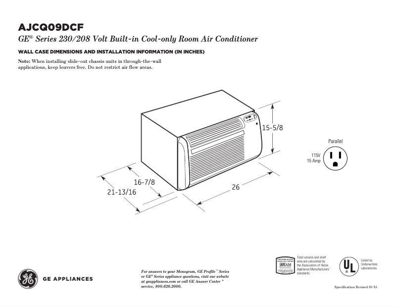 Image de la première page du manuel de l'appareil AJCQ09DCF