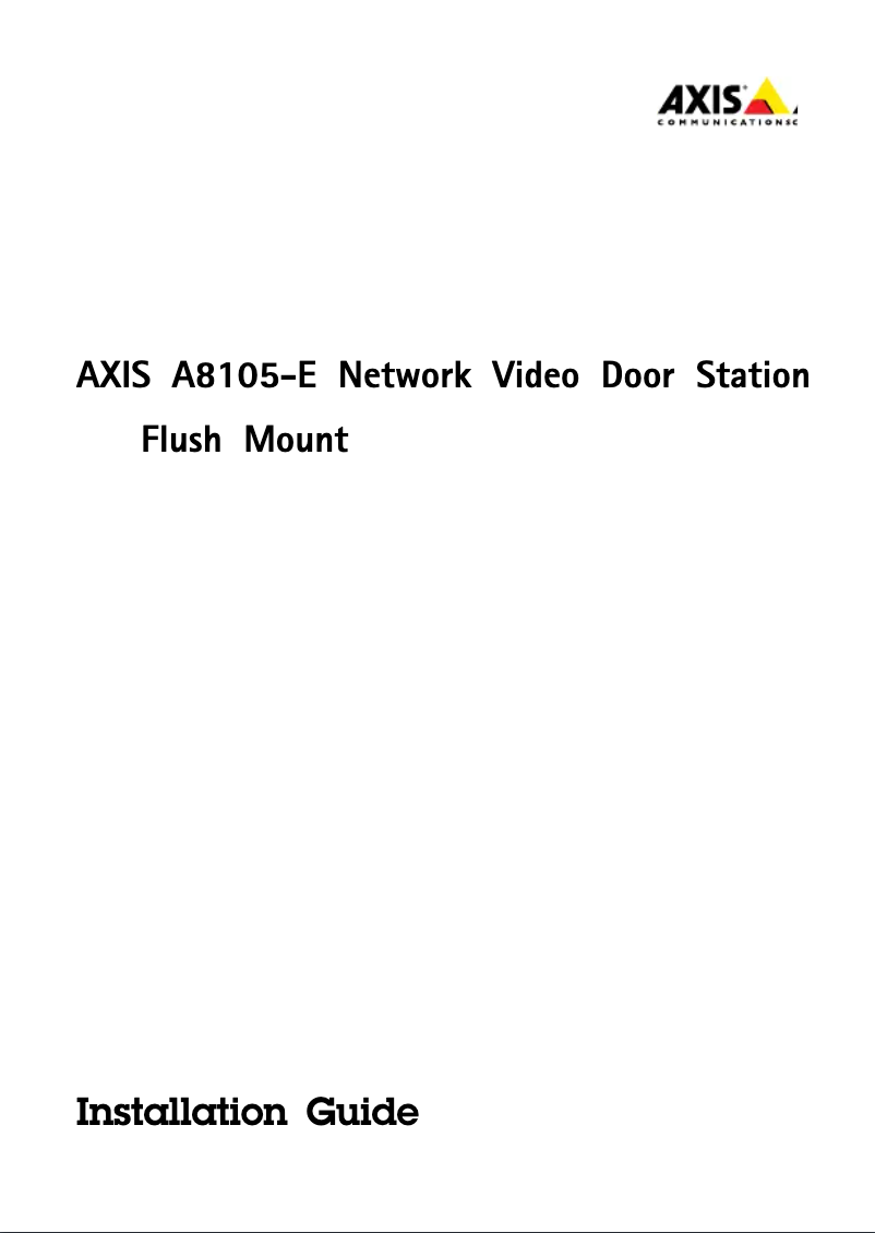 Page 1 de la notice Manuel utilisateur Axis A8105-E