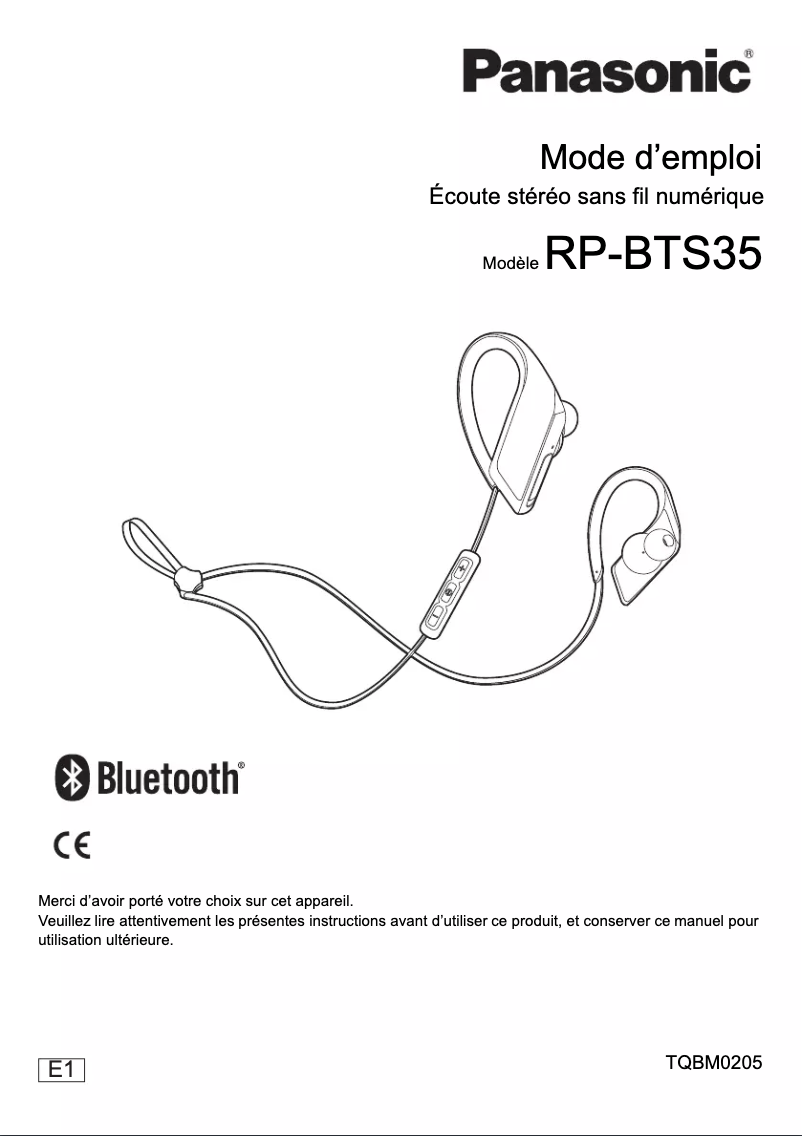 Page n°1 - Manuel utilisateur Panasonic RP-BTS35E