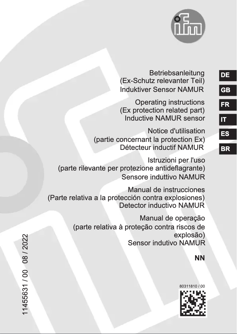 Page 1 de la notice Manuel utilisateur IFM NN5011