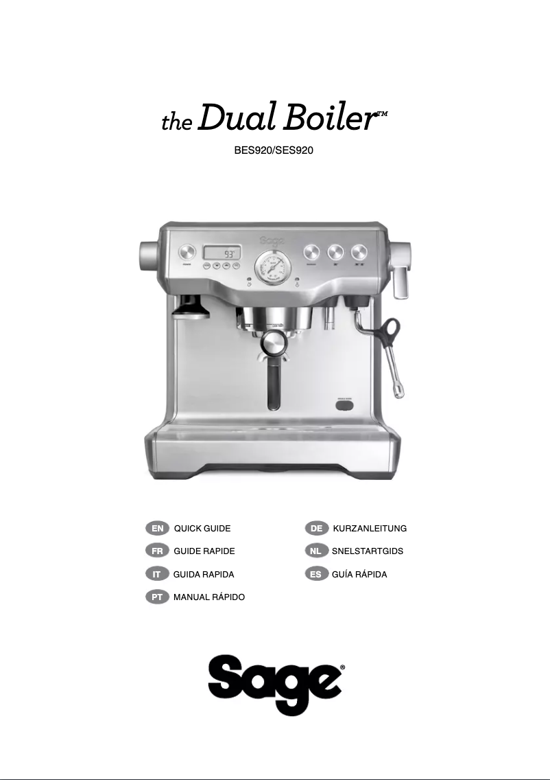 Page 1 de la notice Manuel utilisateur Sage the Dual Boiler BES920