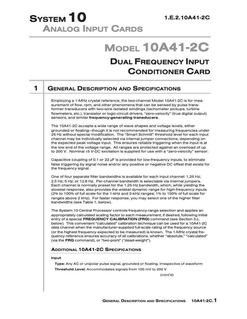 Page 1 de la notice Manuel utilisateur Daytronic 10A41-2C