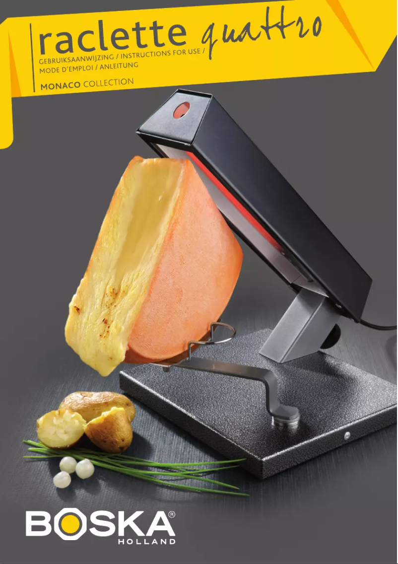 Image de la première page du manuel de l'appareil Raclette Quattro