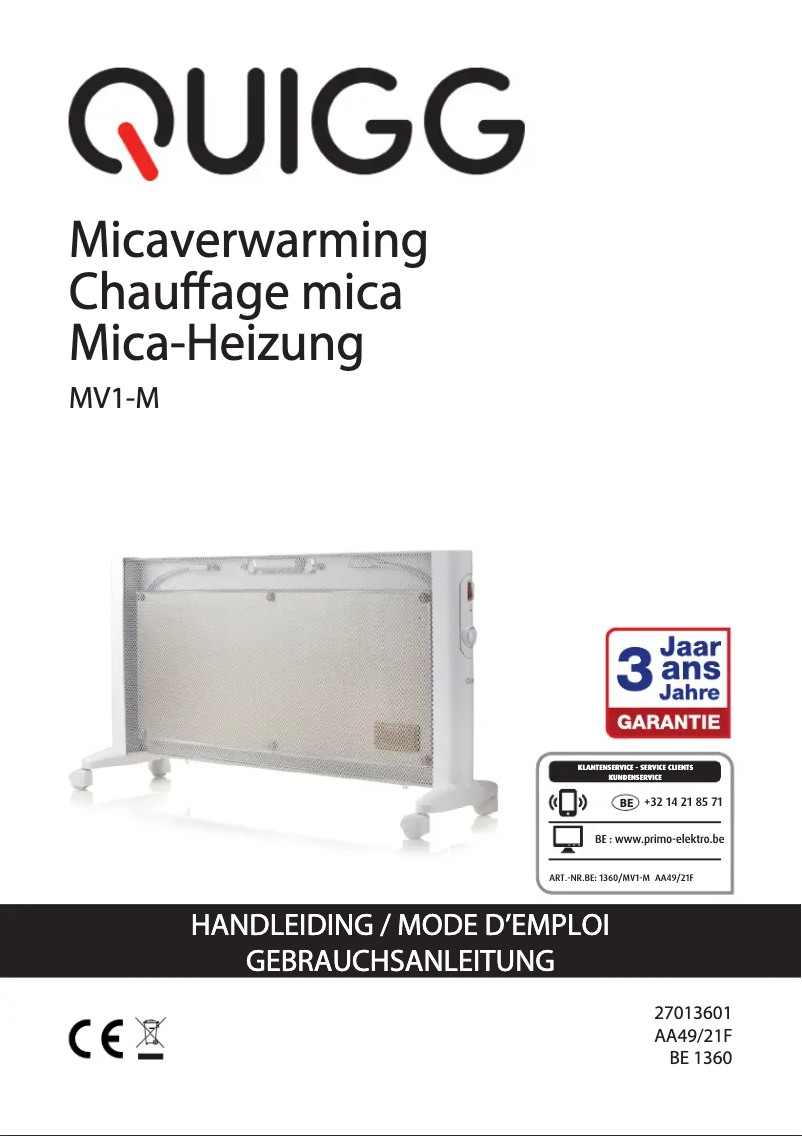 Image de la première page du manuel de l'appareil MV1