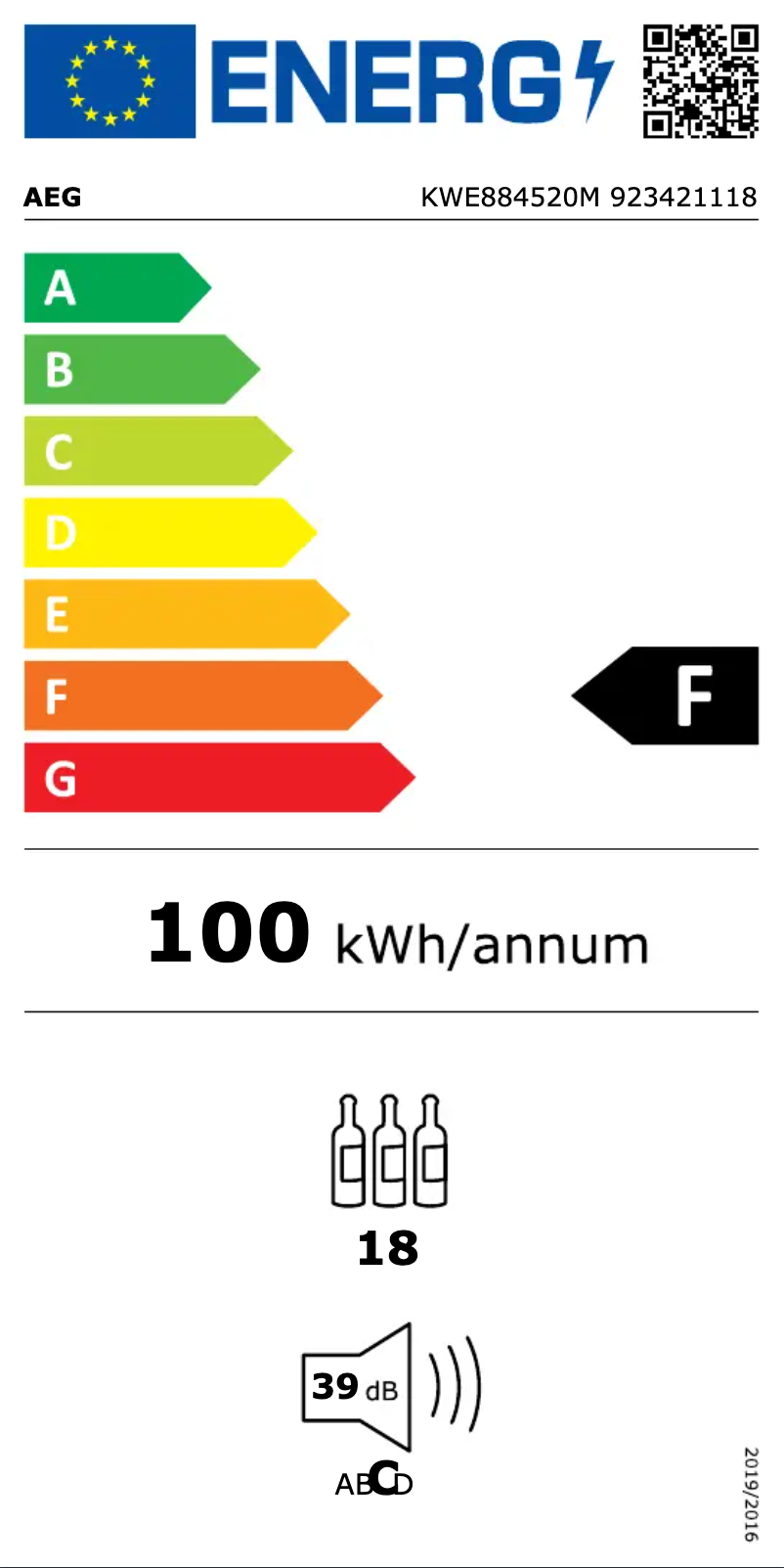 Page n°1 - Label énergétique AEG KWE884520M