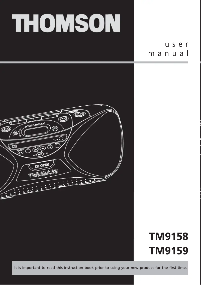 Image de la première page du manuel de l'appareil TM9158