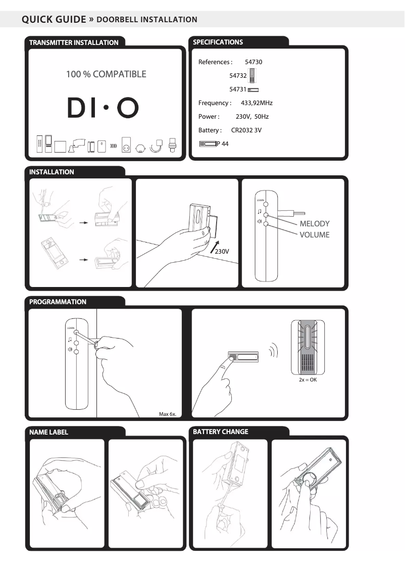 Page 1 de la notice Manuel utilisateur Chacon 54732