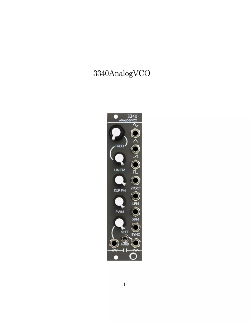 Page 1 de la notice Manuel utilisateur Electrosmith 3340 Analog VCO