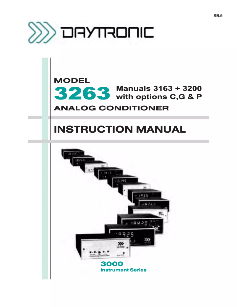 Page n°1 - Manuel utilisateur Daytronic 3263P
