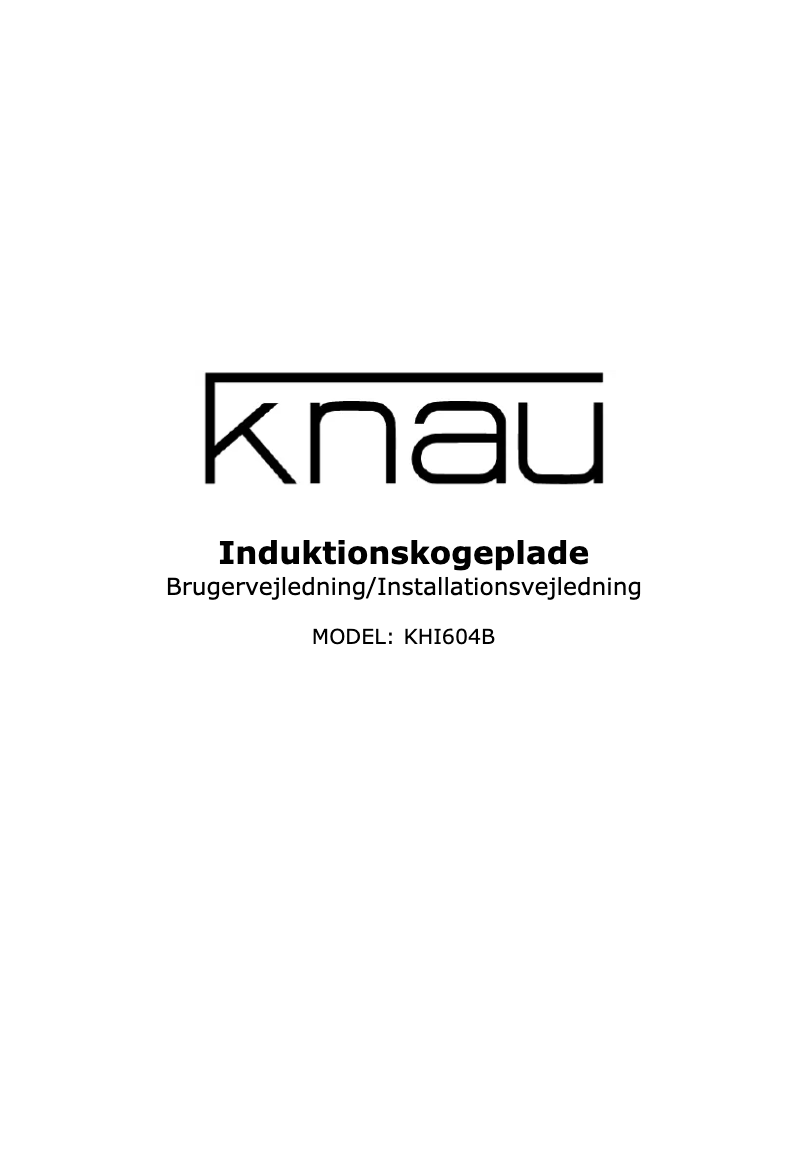 Page n°1 - Manuel utilisateur Knau KHI604B