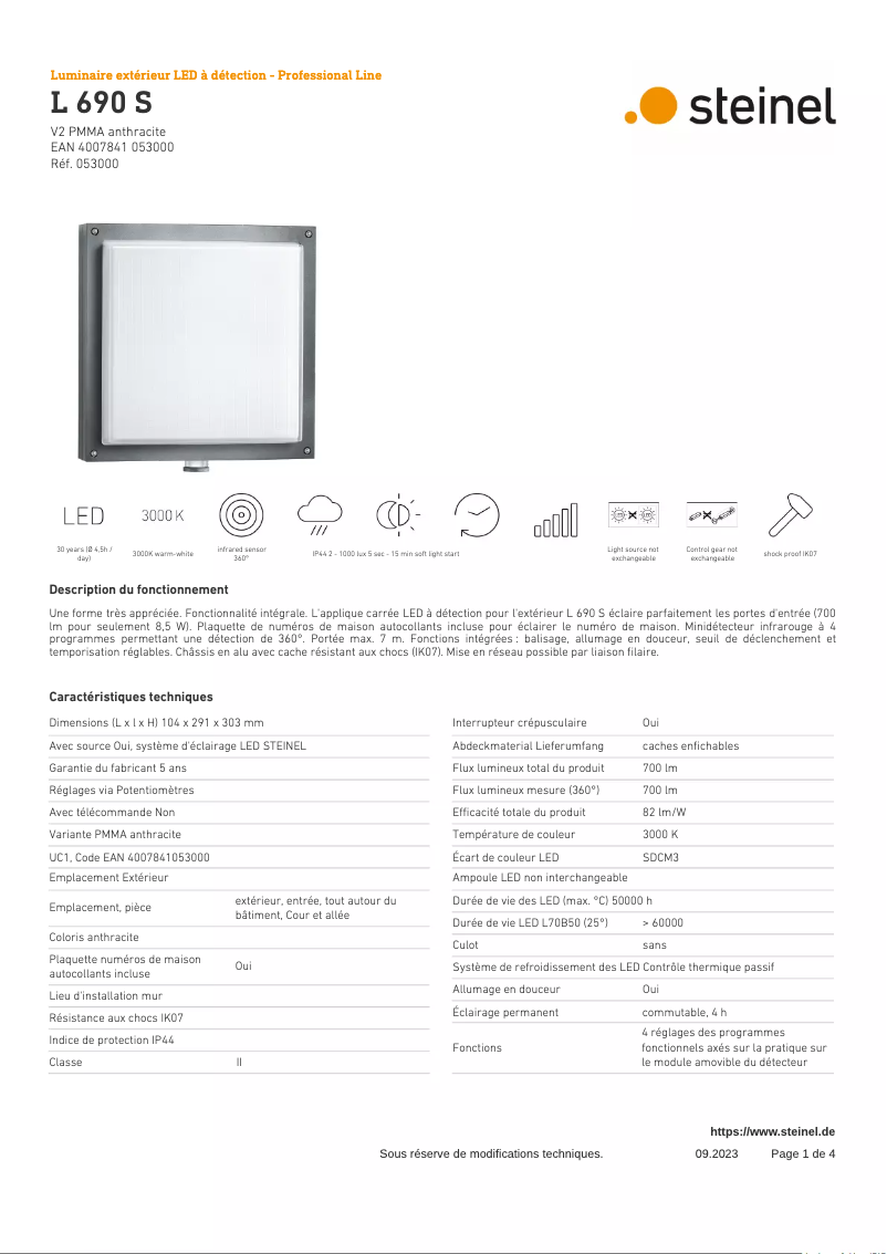 Image de la première page du manuel de l'appareil L 690 S