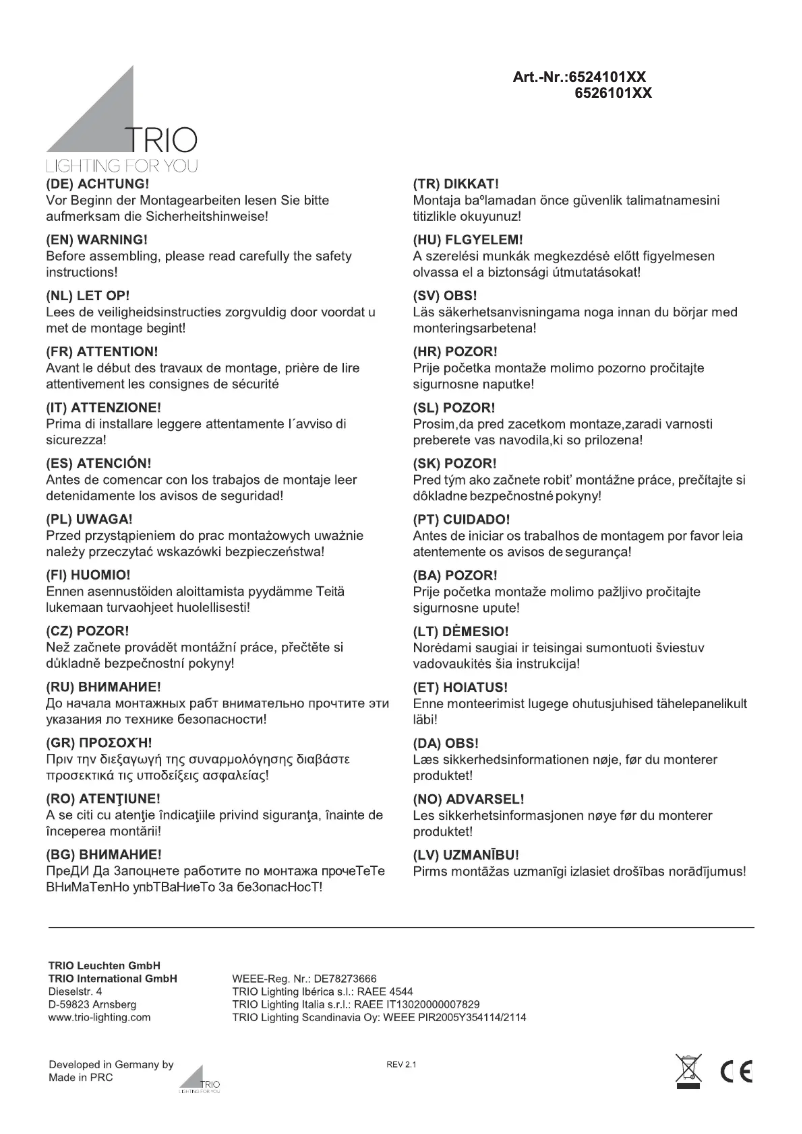 Image de la première page du manuel de l'appareil Aura 652410131