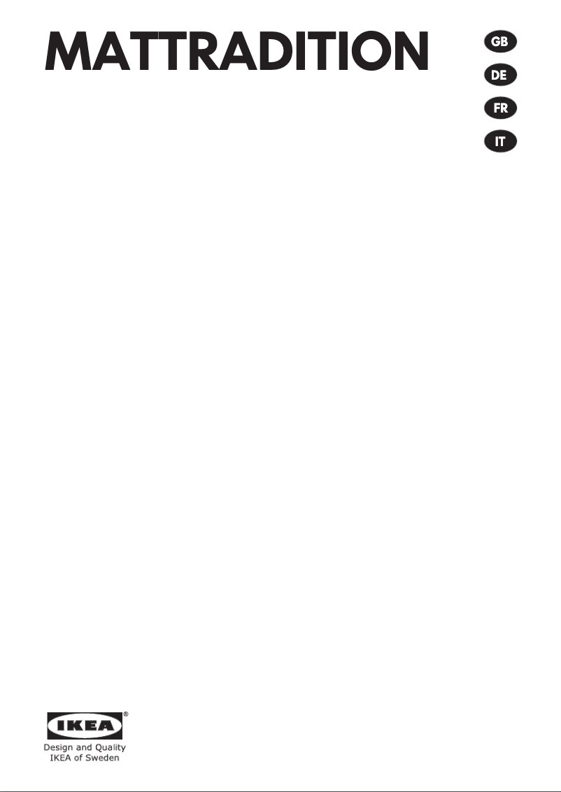 First page image of the manual for MATTRADITION 703.891.44