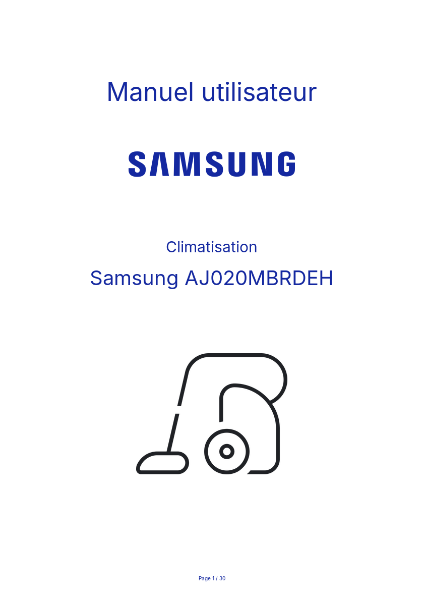 Image de la première page du manuel de l'appareil AJ020MBRDEH