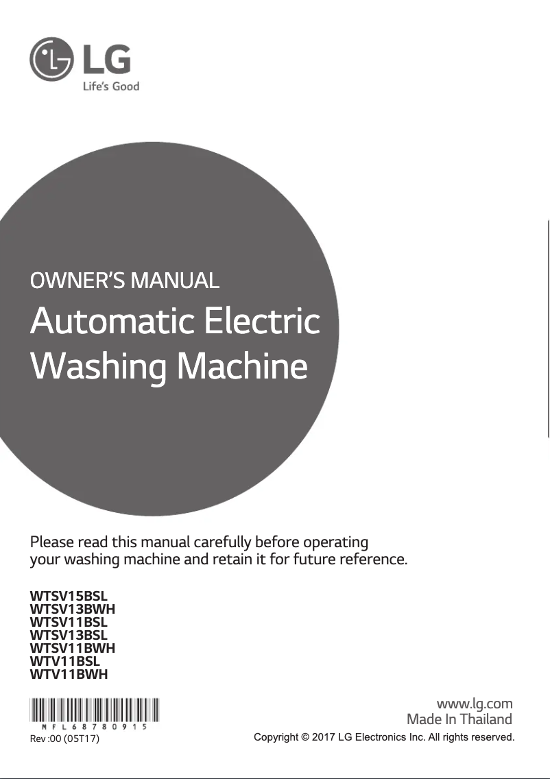 Image de la première page du manuel de l'appareil WTSV11BS