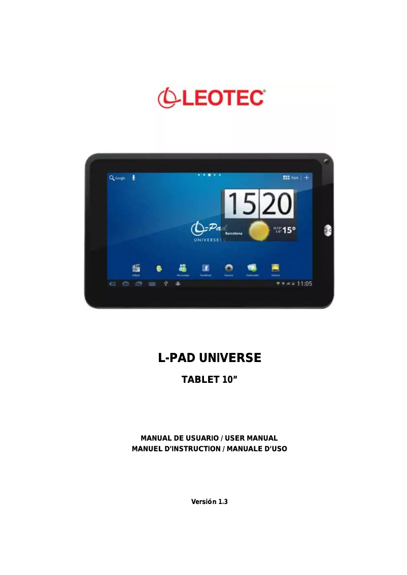 Page n°1 - Manuel utilisateur Leotec L-Pad Universe LETAB1004