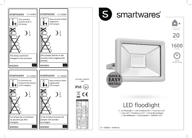 Page 1 de la notice Manuel utilisateur Smartwares 10.046.95