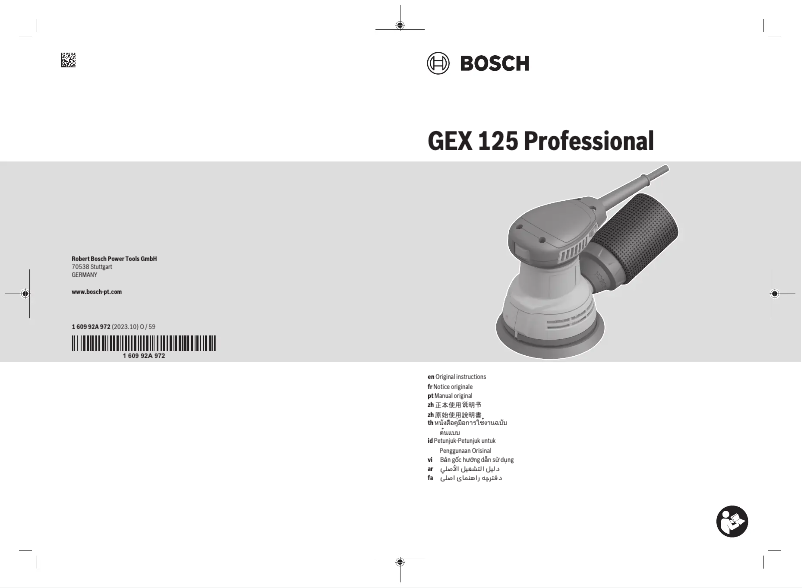 Page n°1 - Manuel utilisateur Bosch GEX 125 Professional