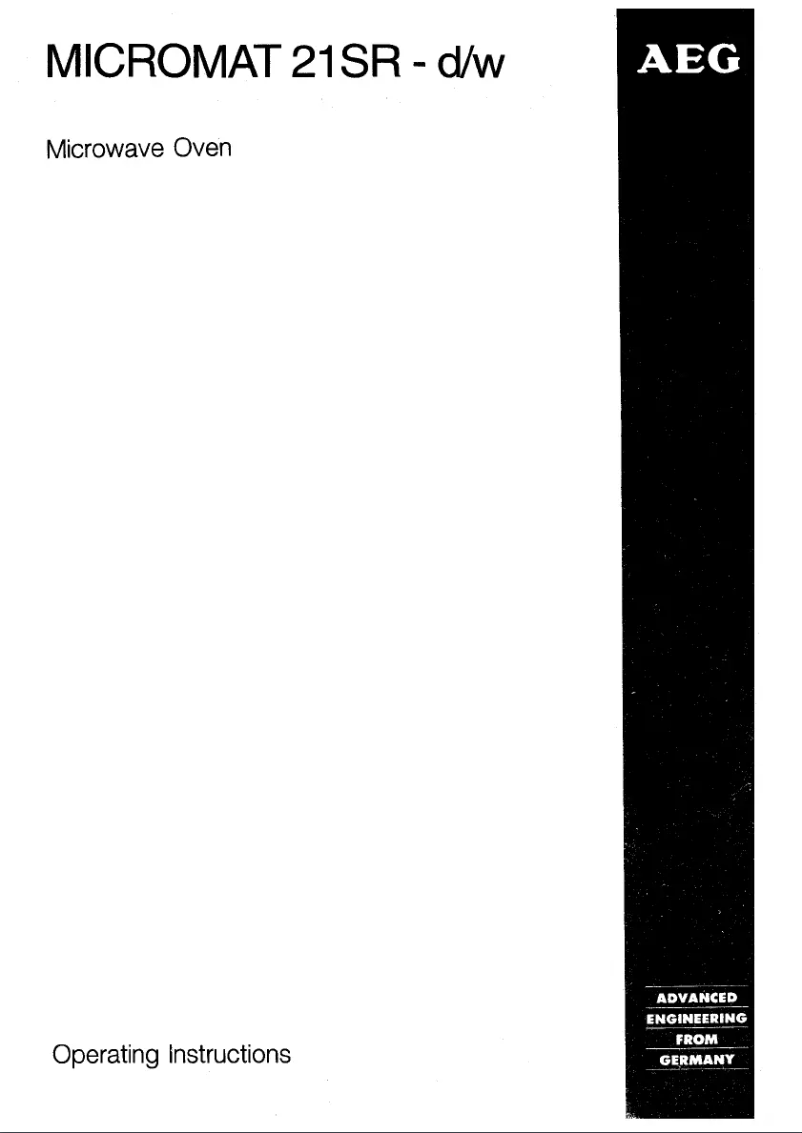 Page 1 de la notice Manuel utilisateur AEG Micromat 21