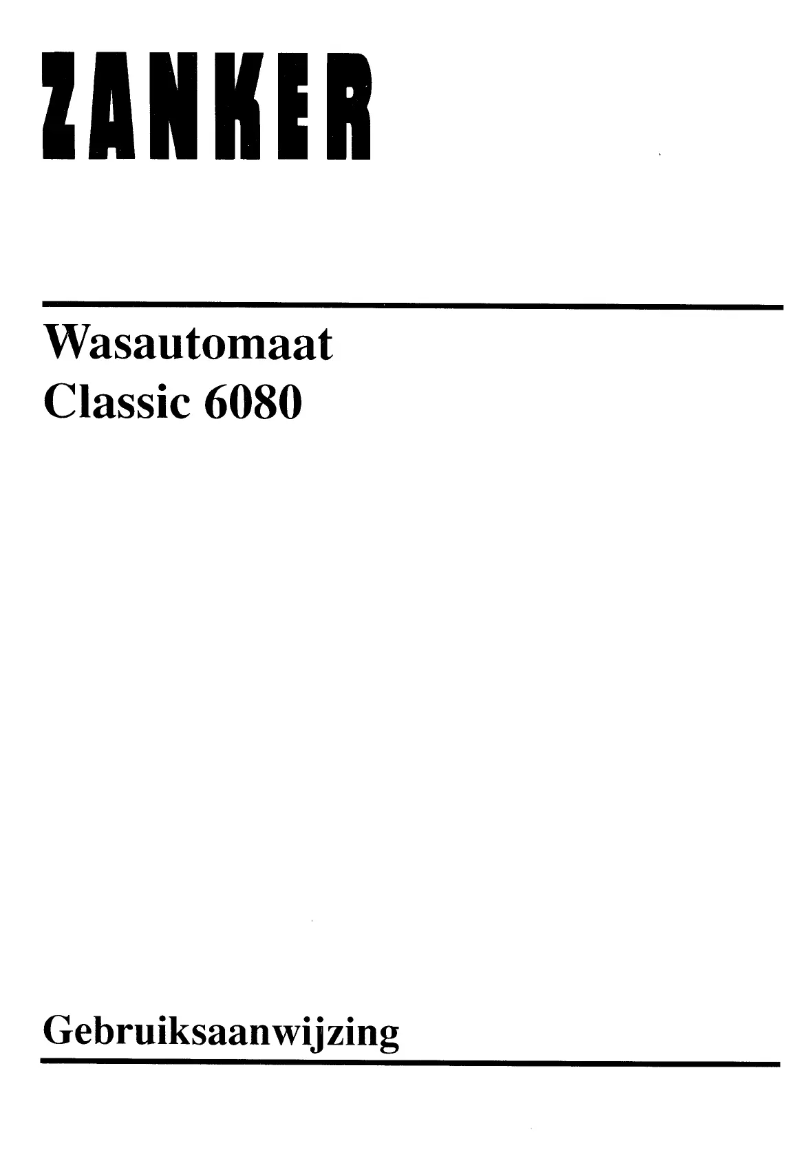 Image de la première page du manuel de l'appareil Classic 6080