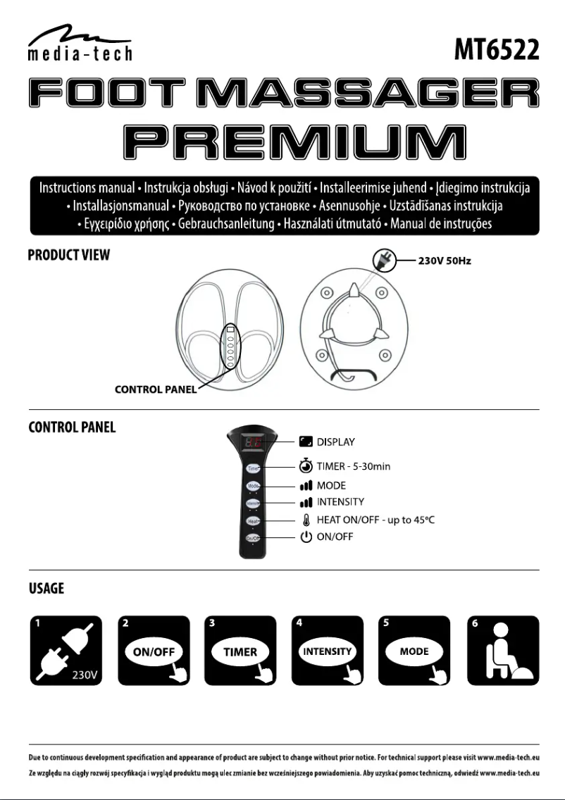 Page 1 de la notice Manuel utilisateur Media-Tech MT6522
