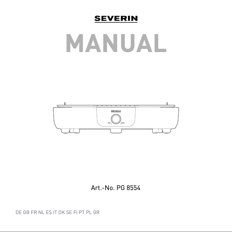Page 1 de la notice Manuel utilisateur Severin PG 8554