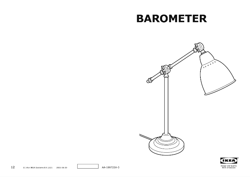Image de la première page du manuel de l'appareil BAROMETER 203.580.41