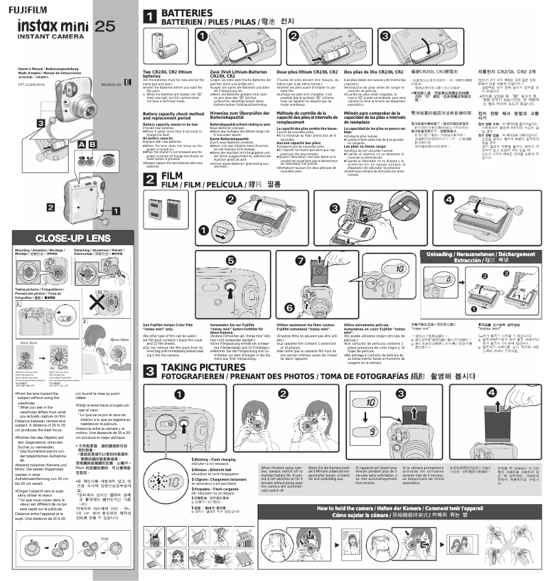 Page 1 de la notice Manuel utilisateur Fujifilm Instax Mini 25
