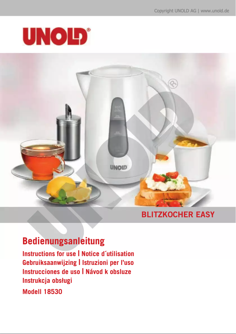 Page 1 de la notice Manuel utilisateur Unold 18530
