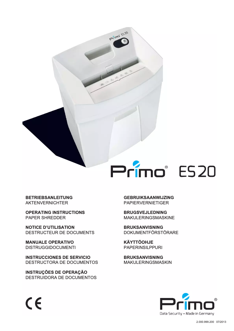 Imagen de la primera página del manual del dispositivo ES20