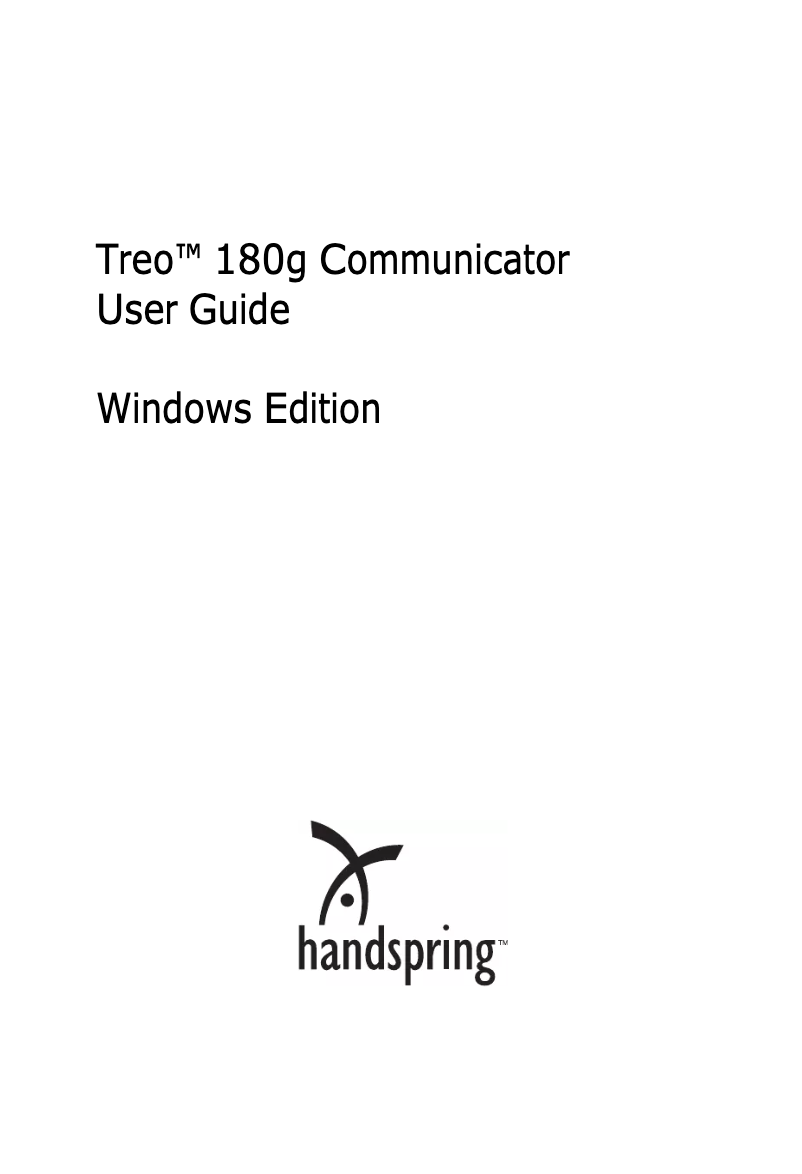 Image de la première page du manuel de l'appareil Treo 180g