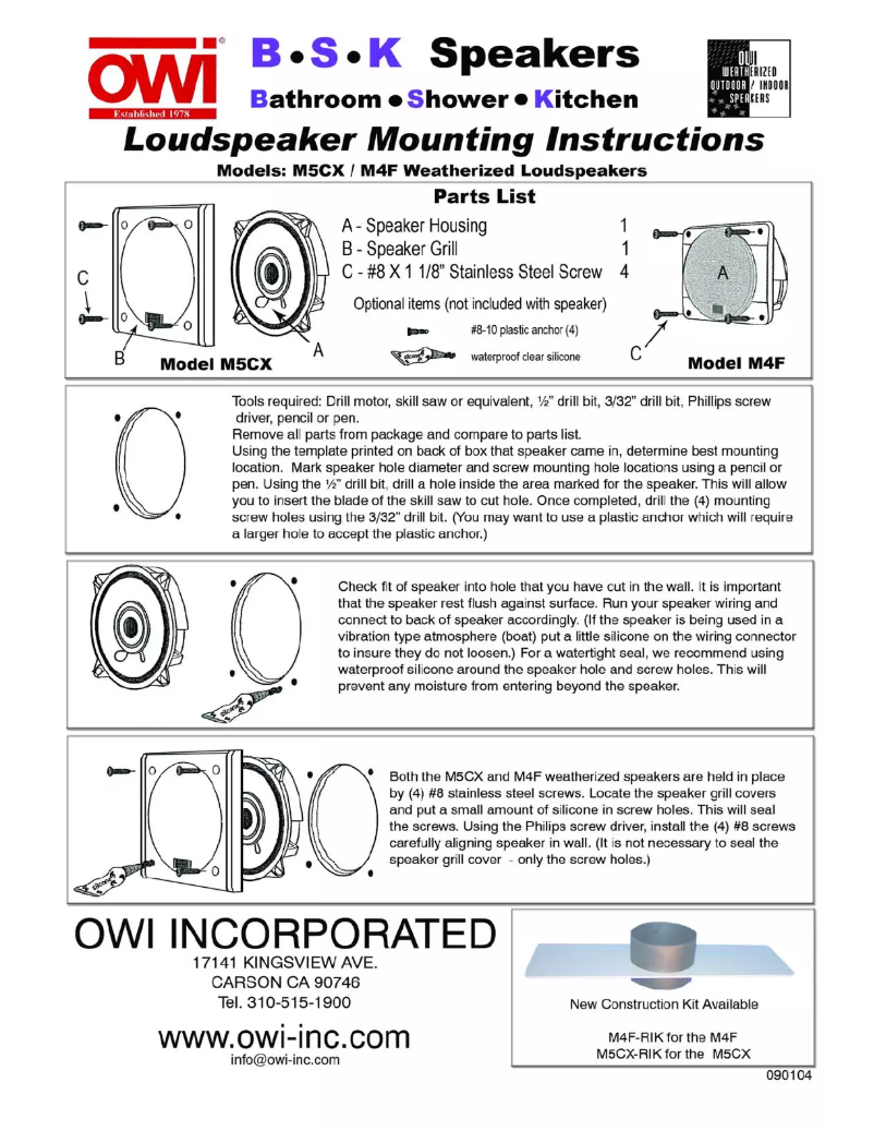 Page n°1 - Manuel utilisateur OWI M5CX710
