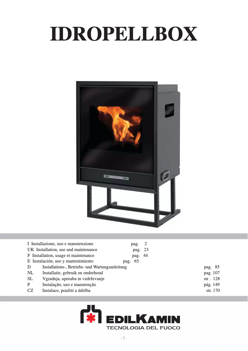 Page n°1 - Manuel utilisateur Edilkamin IDROPELLBOX