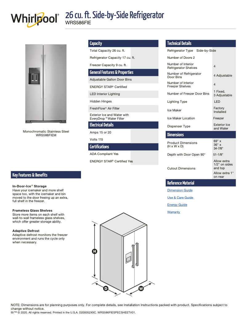 Imagen de la primera página del manual del dispositivo WRS586FIEM