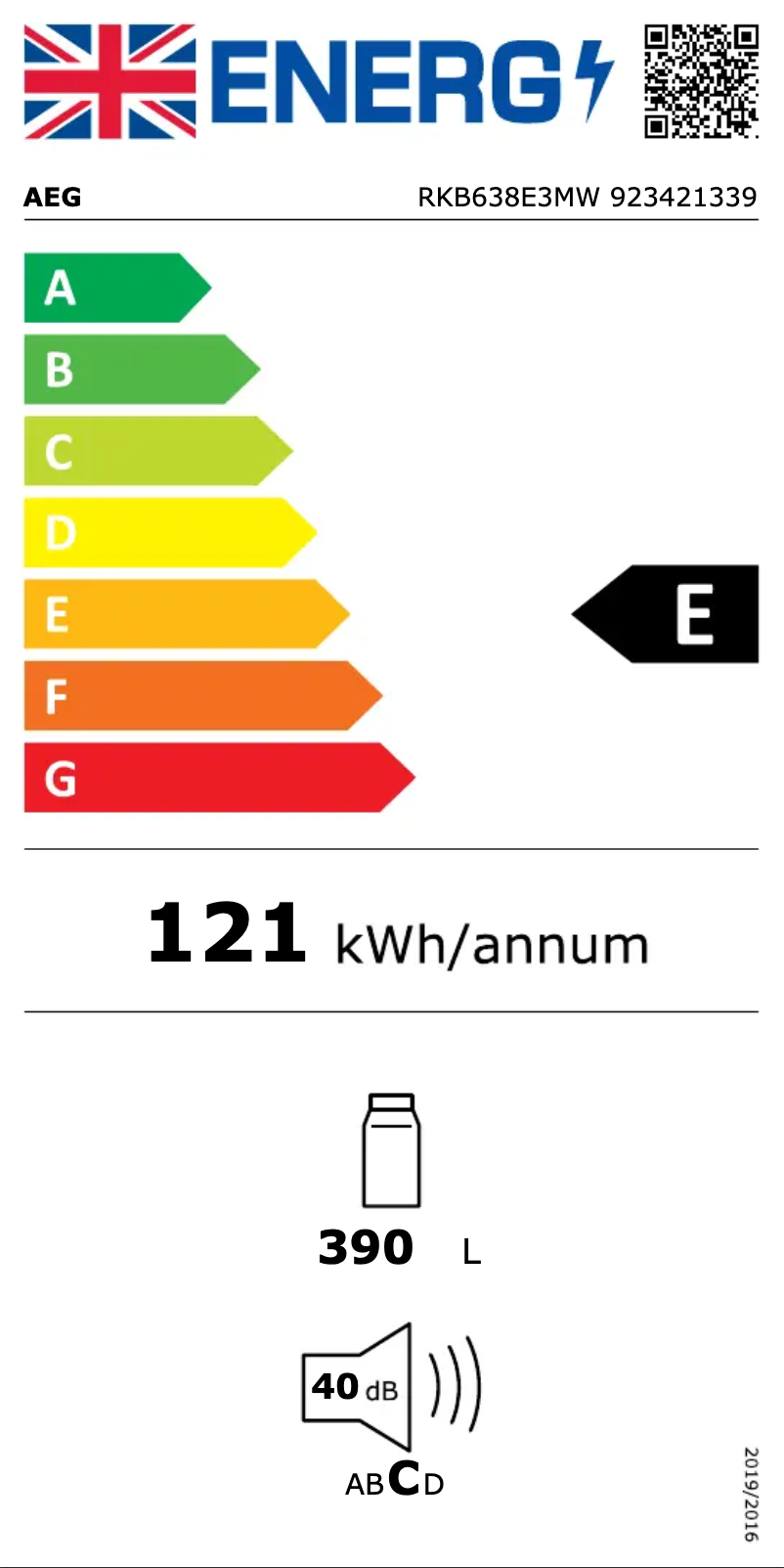 Página 1 del manual Etiqueta energética AEG RKB638E3MW