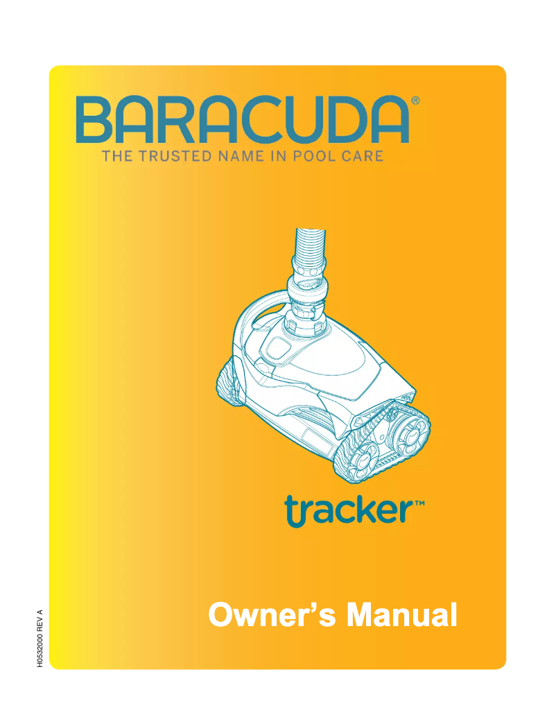 Page 1 de la notice Manuel utilisateur Zodiac Baracuda Tracker