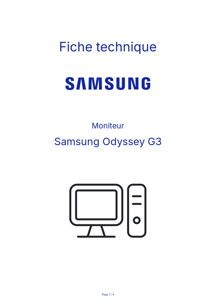 Page n°1 - Fiche technique Samsung Odyssey G3