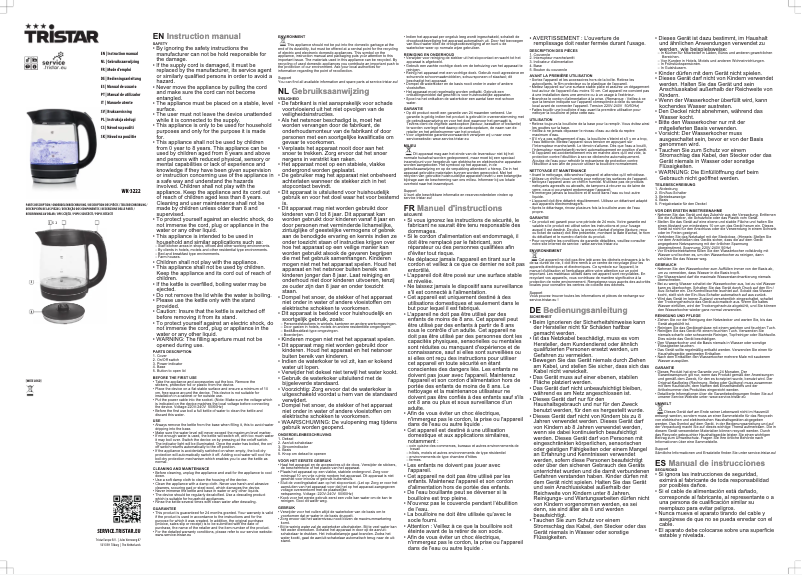 Image de la première page du manuel de l'appareil WK-3222