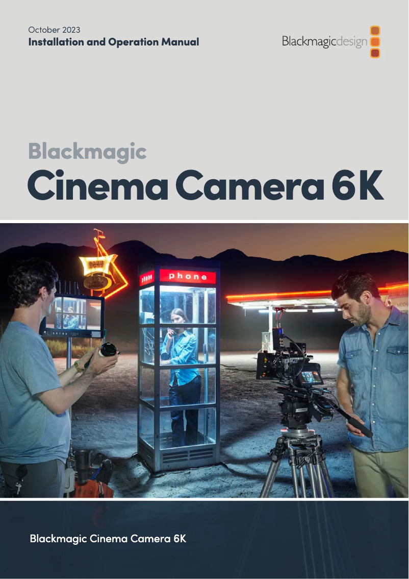 Page 1 de la notice Manuel utilisateur Blackmagic Design Cinema Camera 6K