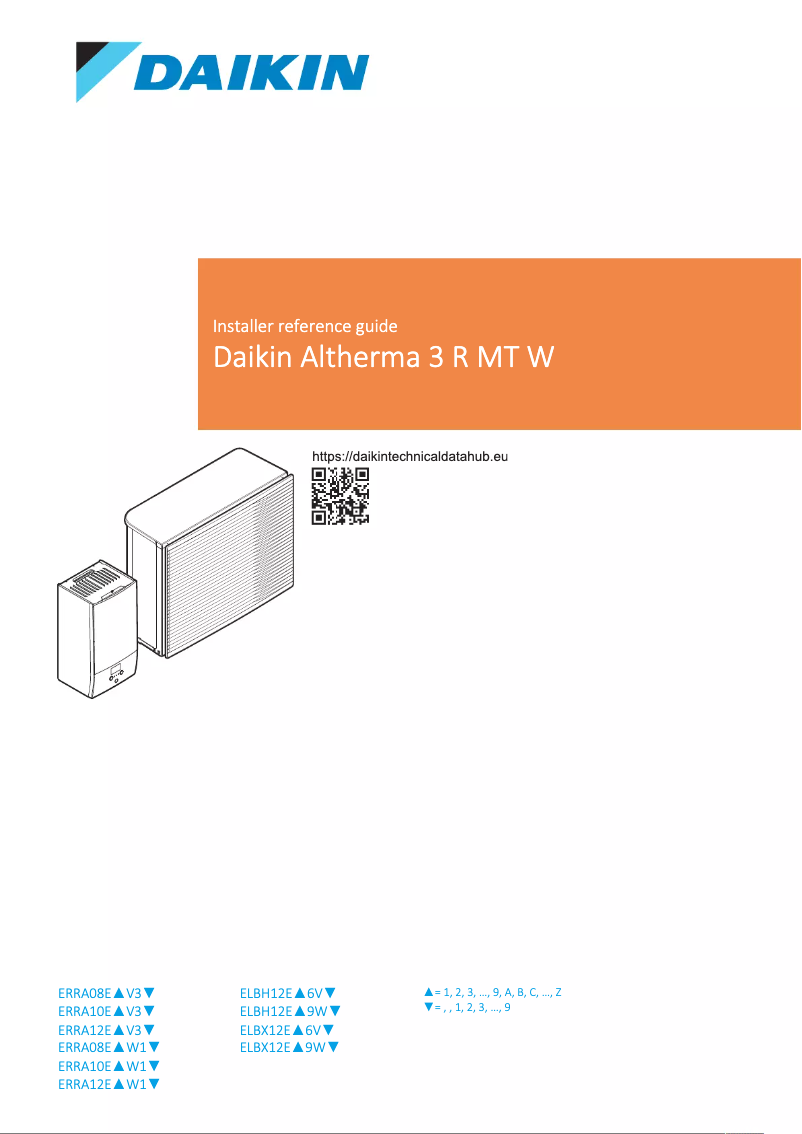 Page 1 de la notice Guide d'installation Daikin ELBH12EF6V