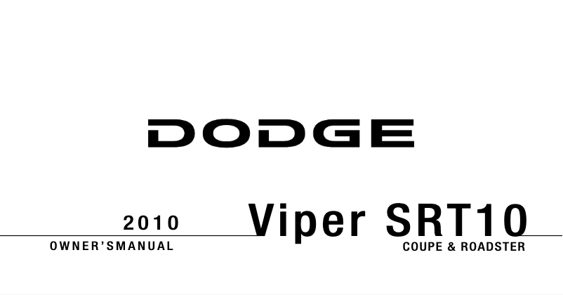 Image de la première page du manuel de l'appareil Viper (2010)