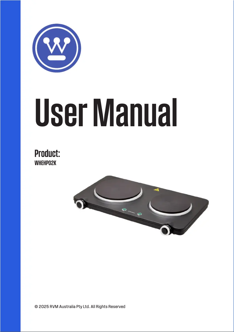 Image de la première page du manuel de l'appareil WHEHP02K